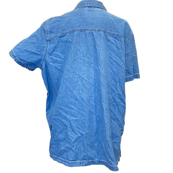 Bobbie Brooks Chambray Embroidered Button Down Shirt 18W/20W #192L - Picture 4 of 7